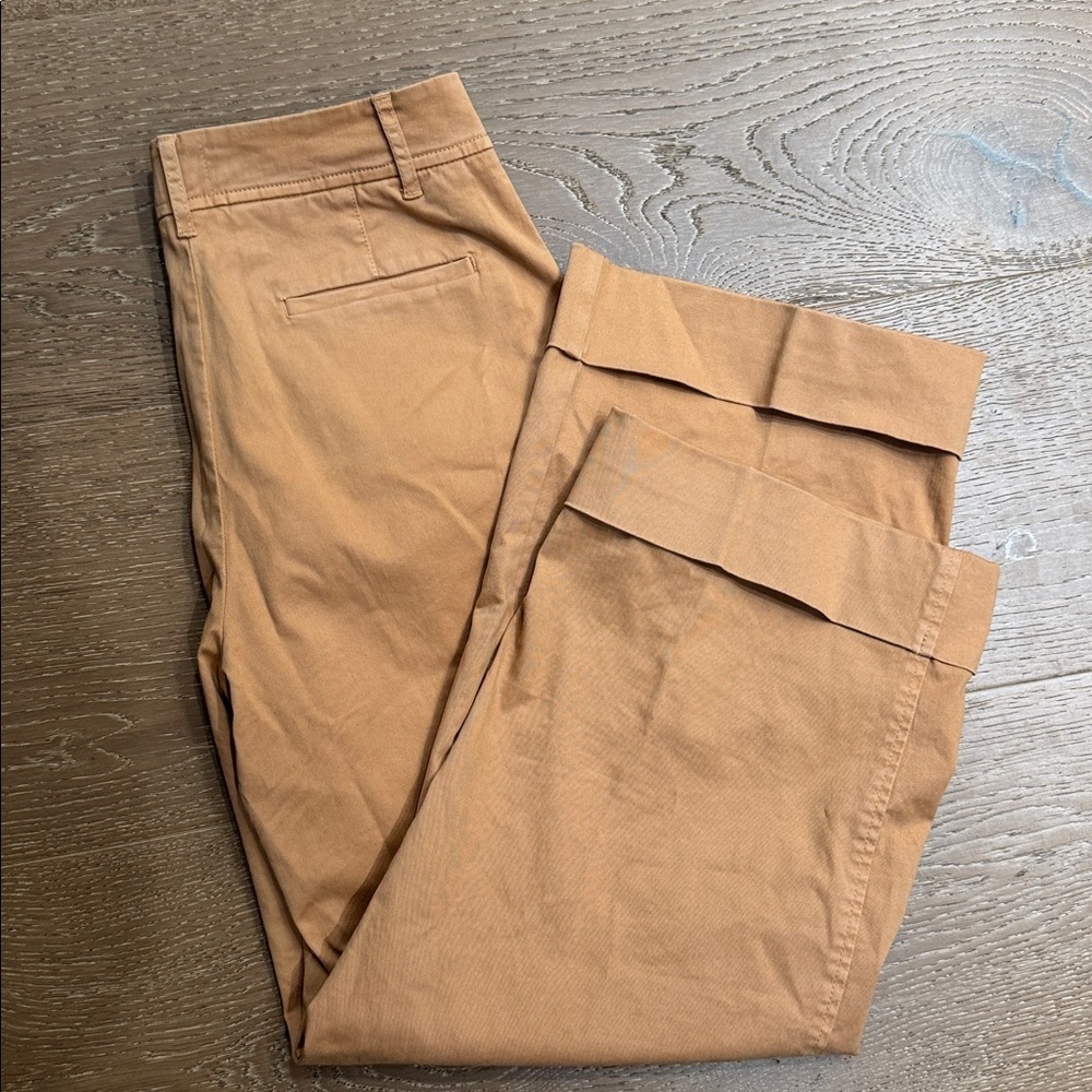 J.Crew Re-Imagined Cropped Wide Leg Pants Tan High Rise Size 2 - Picture 6 of 7